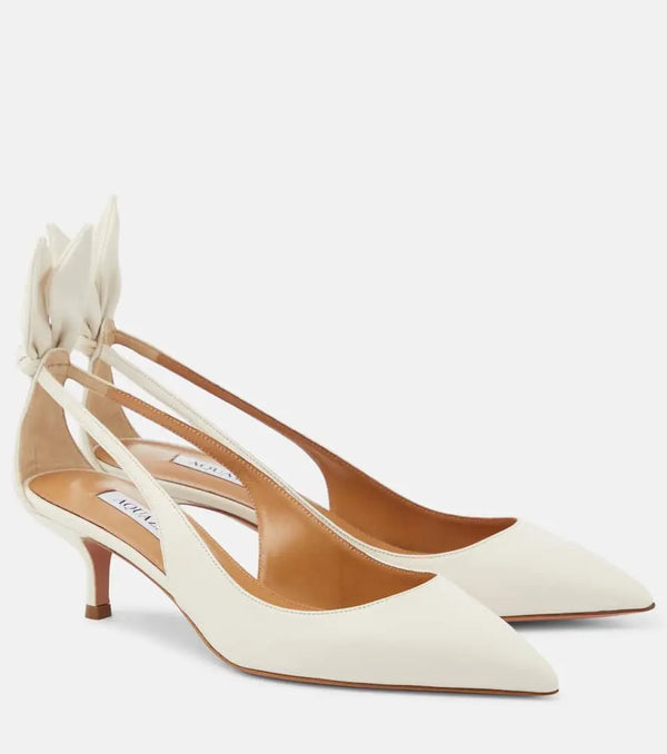 Aquazzura Bow Tie 50 leather pumps | LYBSTORE