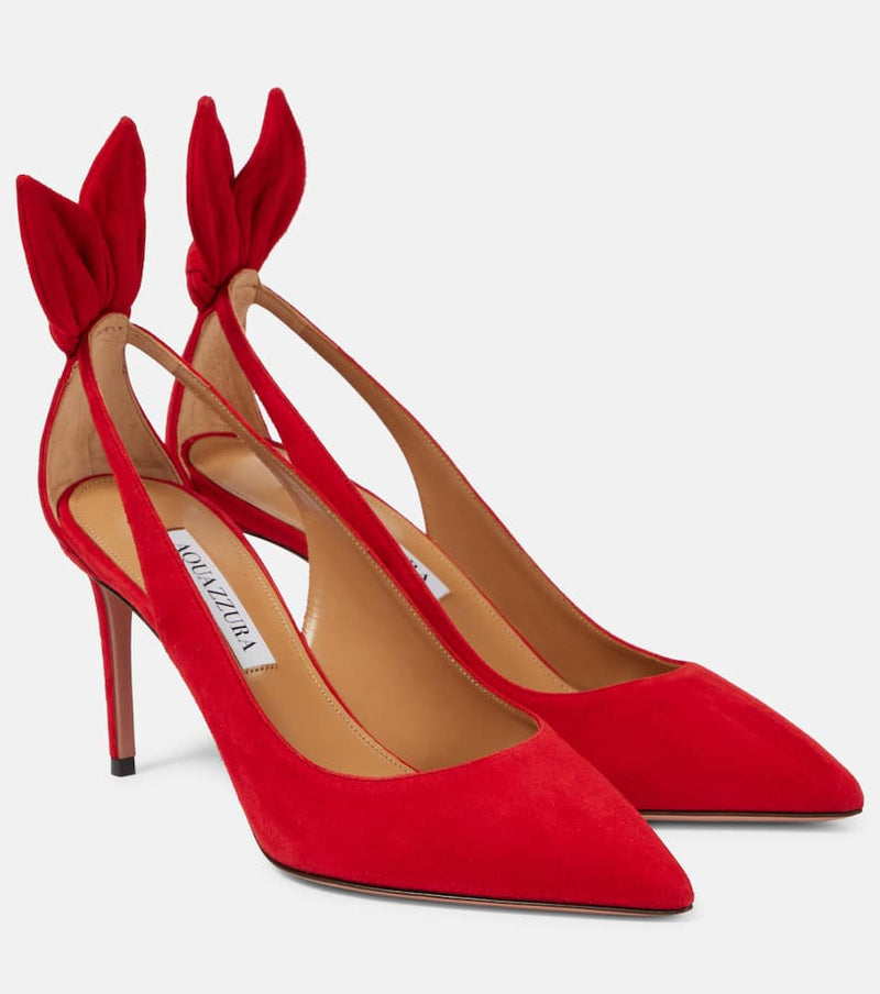 Aquazzura Bow Tie suede pumps