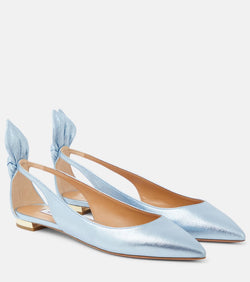 Aquazzura Bow-detail leather ballet flats