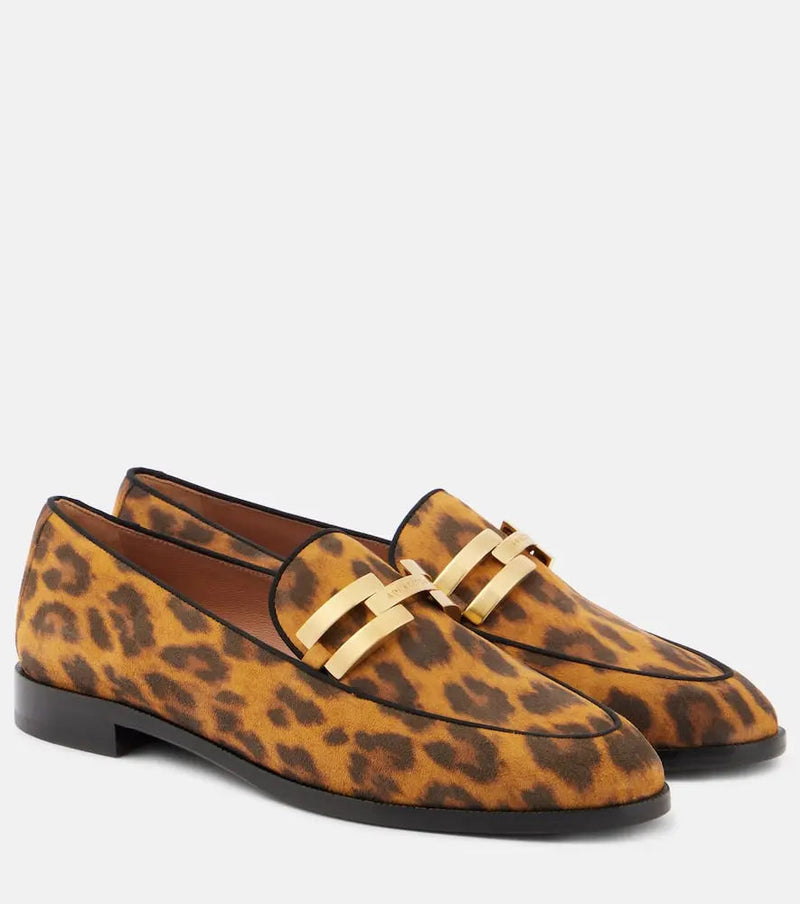 Aquazzura Brandi leopard-print leather loafers