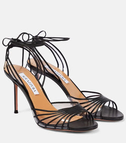 Aquazzura Call me Sandal 85 leather peep-toe sandals