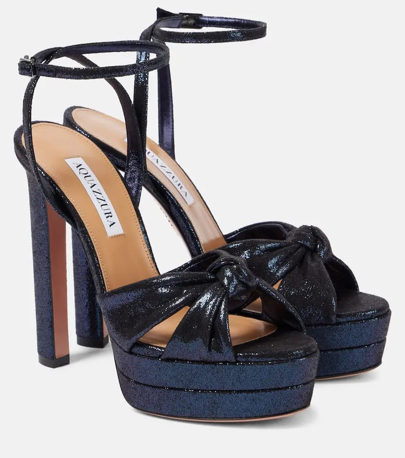 Aquazzura Cupid Plateau 130 satin platform sandals