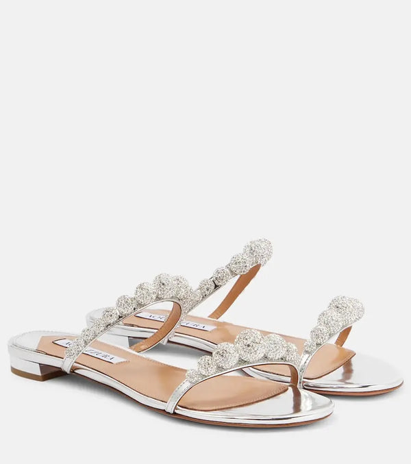 Aquazzura Disco Dancer embellished leather sandals | LYBSTORE