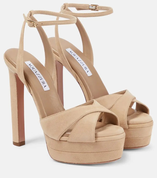 Aquazzura Divine 130 suede platform sandals