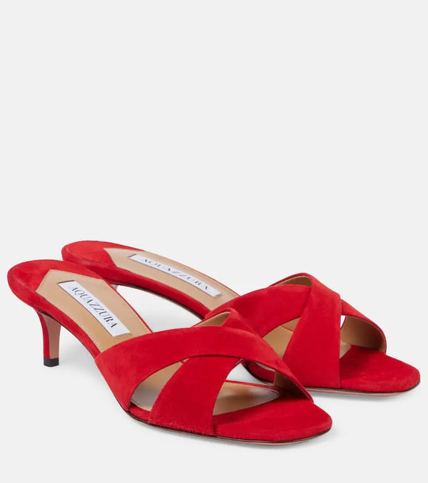 Aquazzura Divine 50 suede mules | LYBSTORE