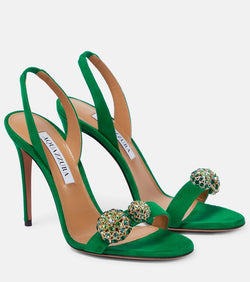 Aquazzura Love Bubble embellished suede sandals