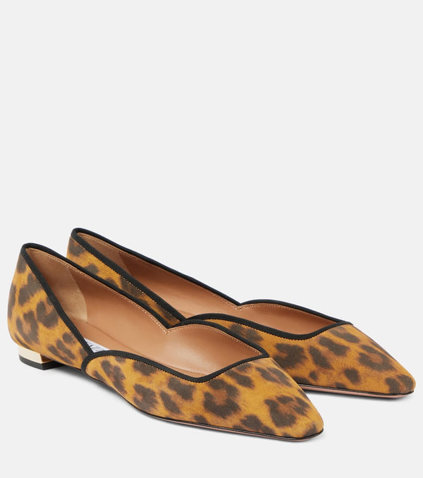 Aquazzura Maia Flay leather ballet flats