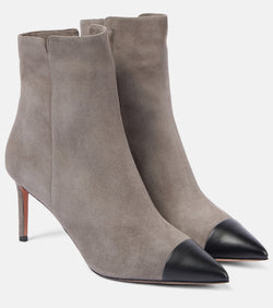 Aquazzura Milanese 75 suede and leather ankle boots