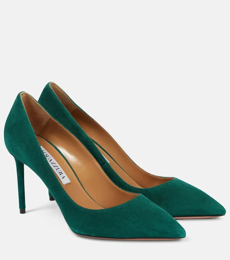 Aquazzura Purist 85 suede pumps | LYBSTORE