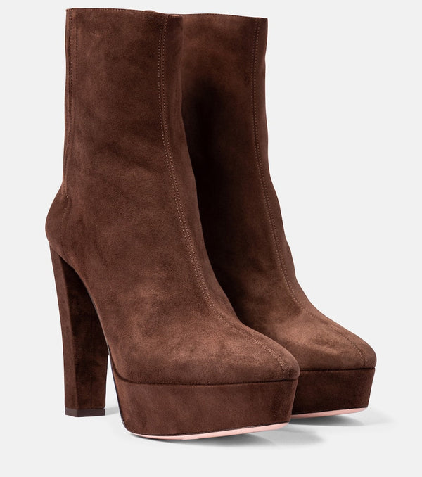 Aquazzura Saint Honoré 120 suede platform ankle boots