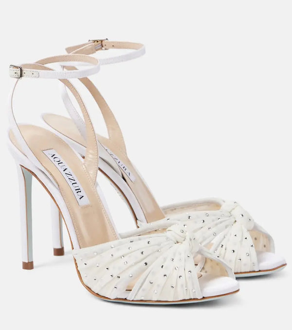 Aquazzura Slow Kisses embellished leather sandals