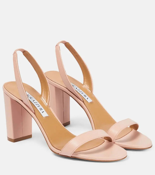 Aquazzura So Nude Block leather sandals | LYBSTORE