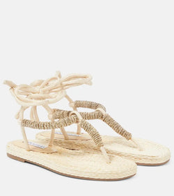 Aquazzura Sunkissed embellished thong sandals | LYBSTORE