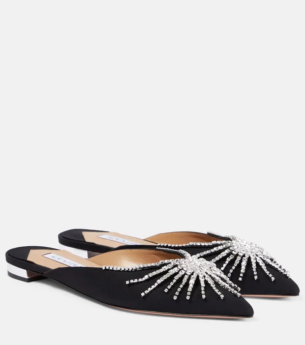 Aquazzura Sunshine embellished mules | LYBSTORE