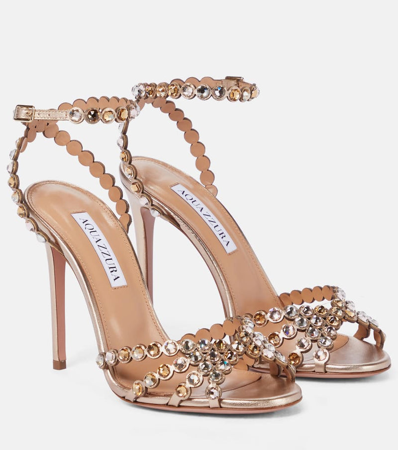 Aquazzura Tequila 105 embellished leather sandals