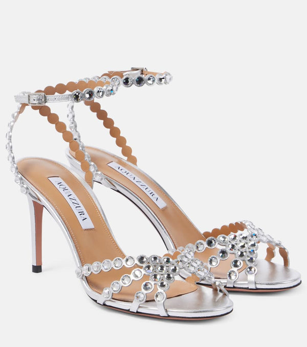 Aquazzura Tequila 85 embellished leather sandals