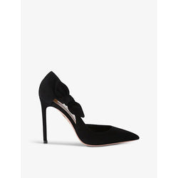 Aquazzura Very Bow heeled suede courts