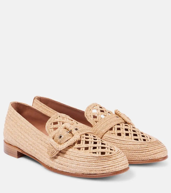 Aquazzura Visconti raffia loafers | LYBSTORE