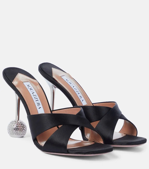 Aquazzura Yes Darling 95 satin sandals | LYBSTORE