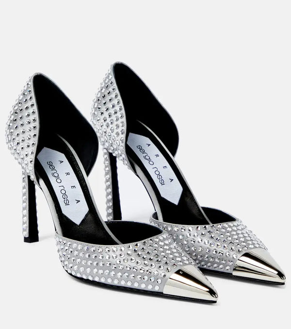 Area Dagger metallic leather pumps | LYBSTORE