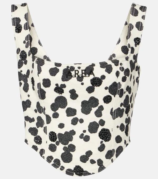 Area Dalmatian embellished denim corset | LYBSTORE