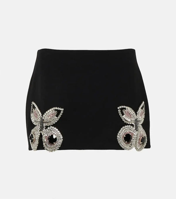 Area Embellished wool miniskirt | LYBSTORE