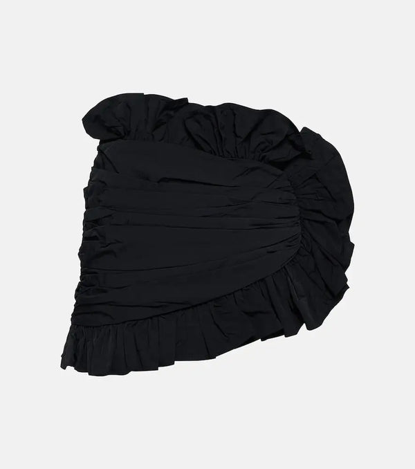 Area Ruffle-trimmed asymmetric miniskirt | LYBSTORE