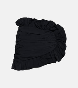 Area Ruffle-trimmed asymmetric miniskirt