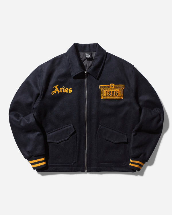 Aries Men s Arsenal Wool Bomber Jacket Navy