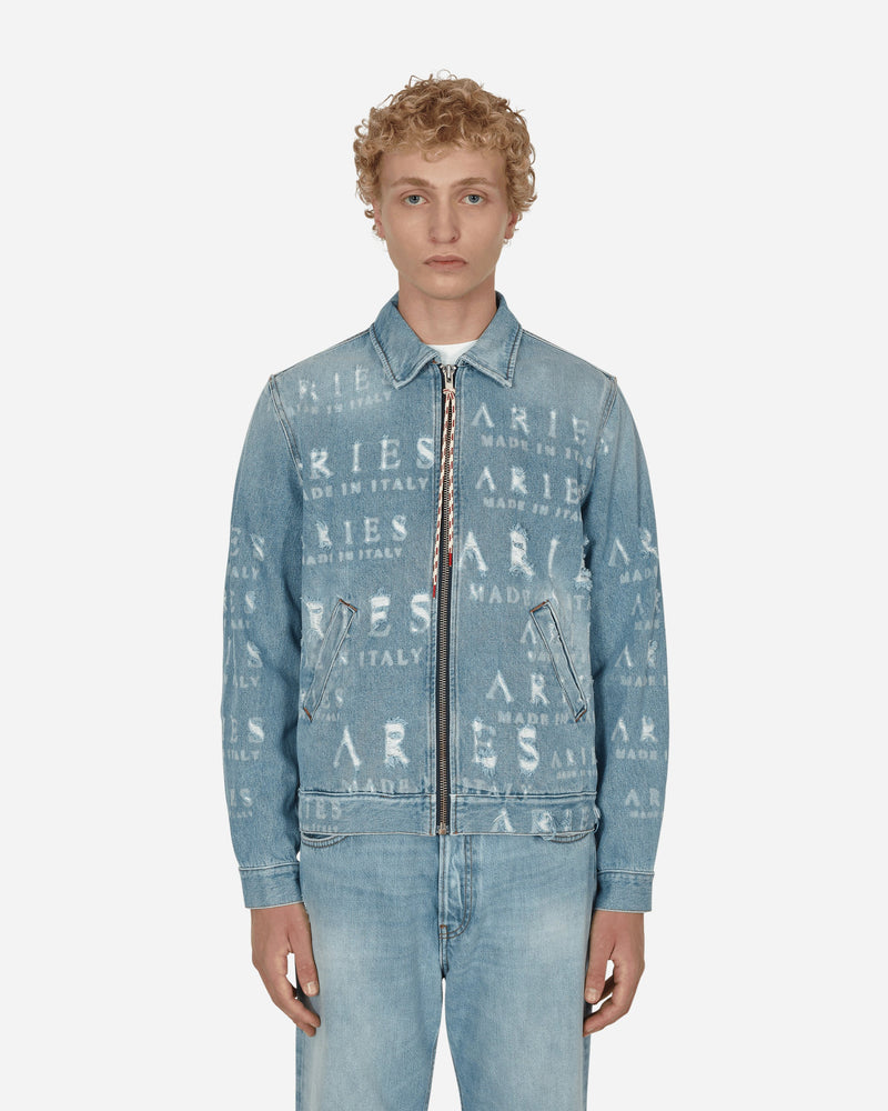 Aries Destroyed Jean Jacket Blue