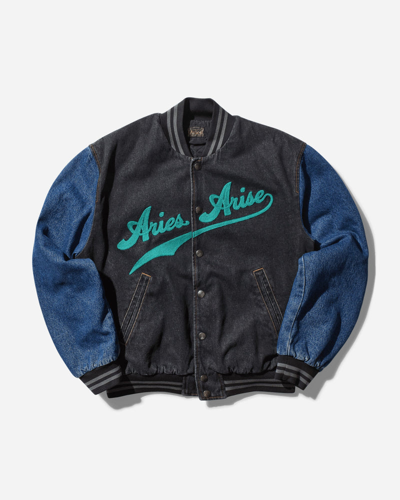 Aries Men s Varsity Denim Jacket Black