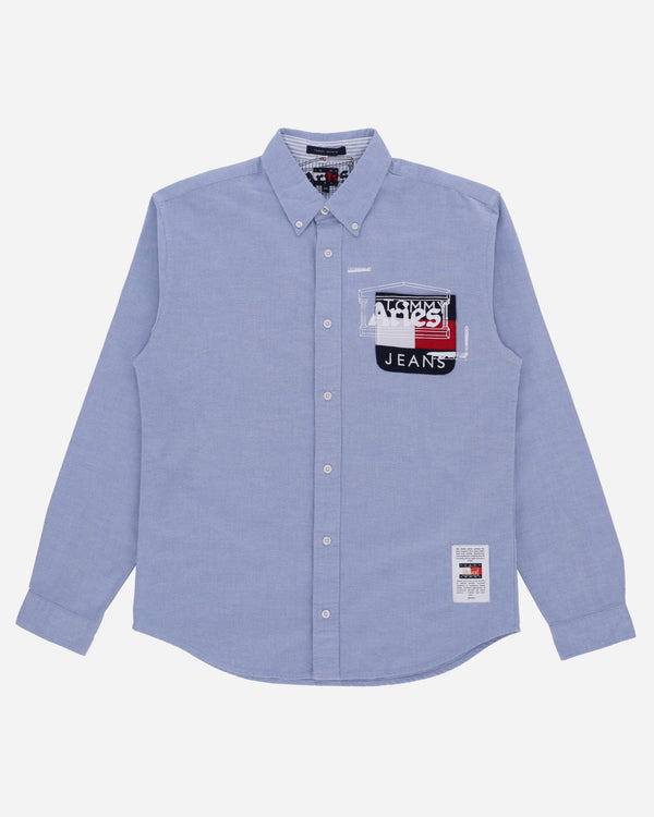 Aries Tommy x Aries Remade: Overprinted Pocket Shirt Blue