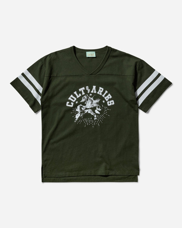 Aries Men s Cult of Varsity T-Shirt Forest Green