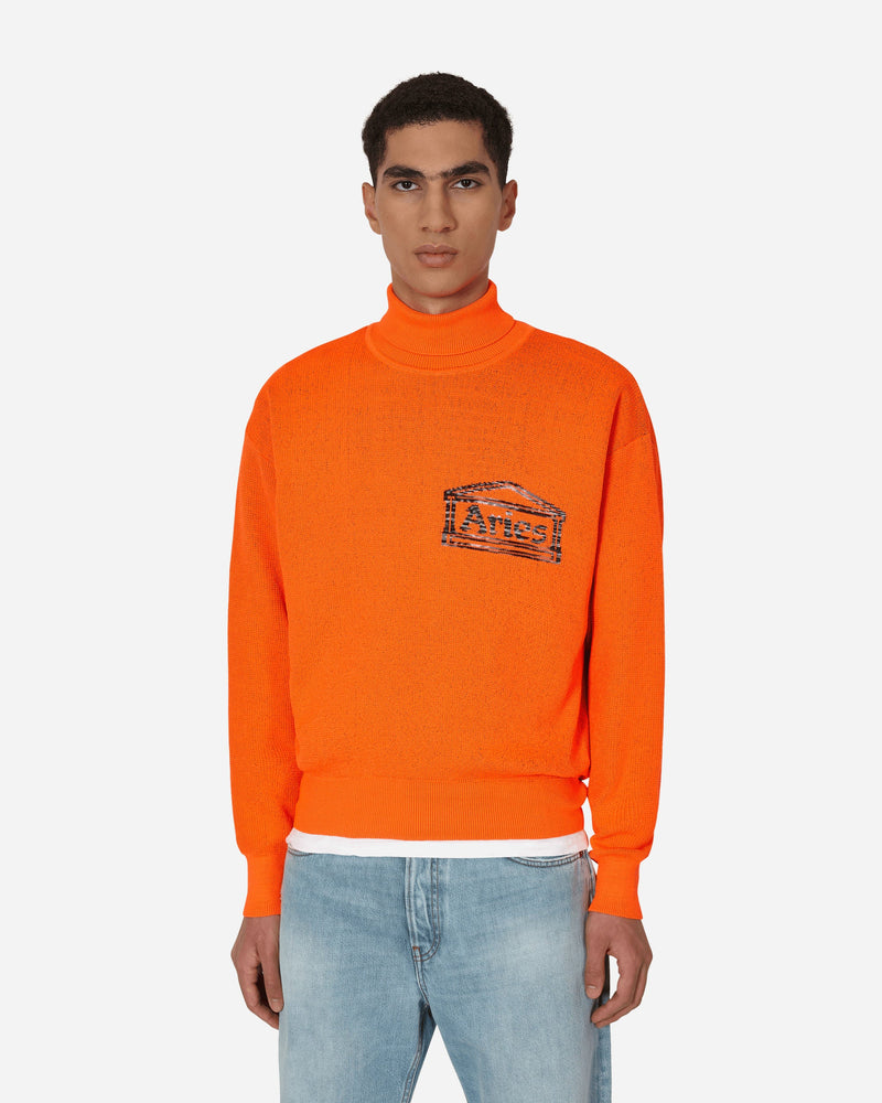 Aries Temple Fluro Turtleneck Sweater Orange