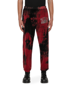 Aries Rhinestone Velour Sweatpants Red