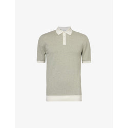 Mens Arne Buttoned cotton knitted polo shirt