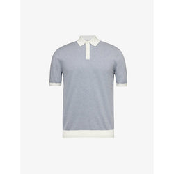 Mens Arne Contrast-trim relaxed-fit cotton-knit polo shirt