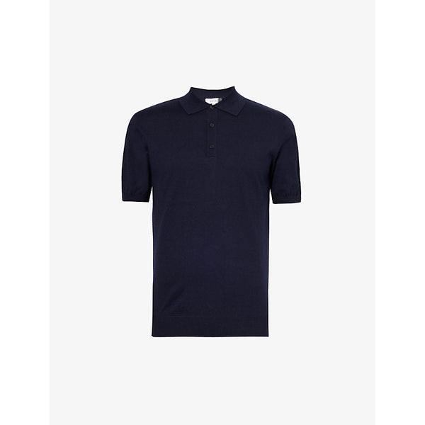 Mens Arne Cotton-blend knitted polo shirt