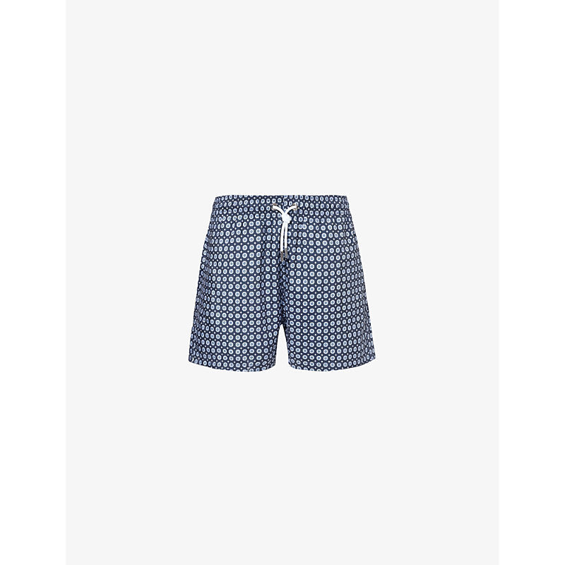 Arne Mosaic elasticated-waist swim shorts