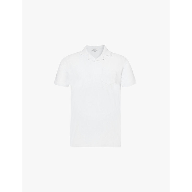 Mens Arne Patch-pocket regular-fit cotton-terry polo shirt