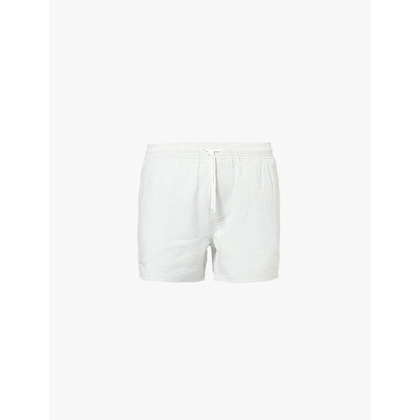 Mens Arne Seersucker check-print swim shorts