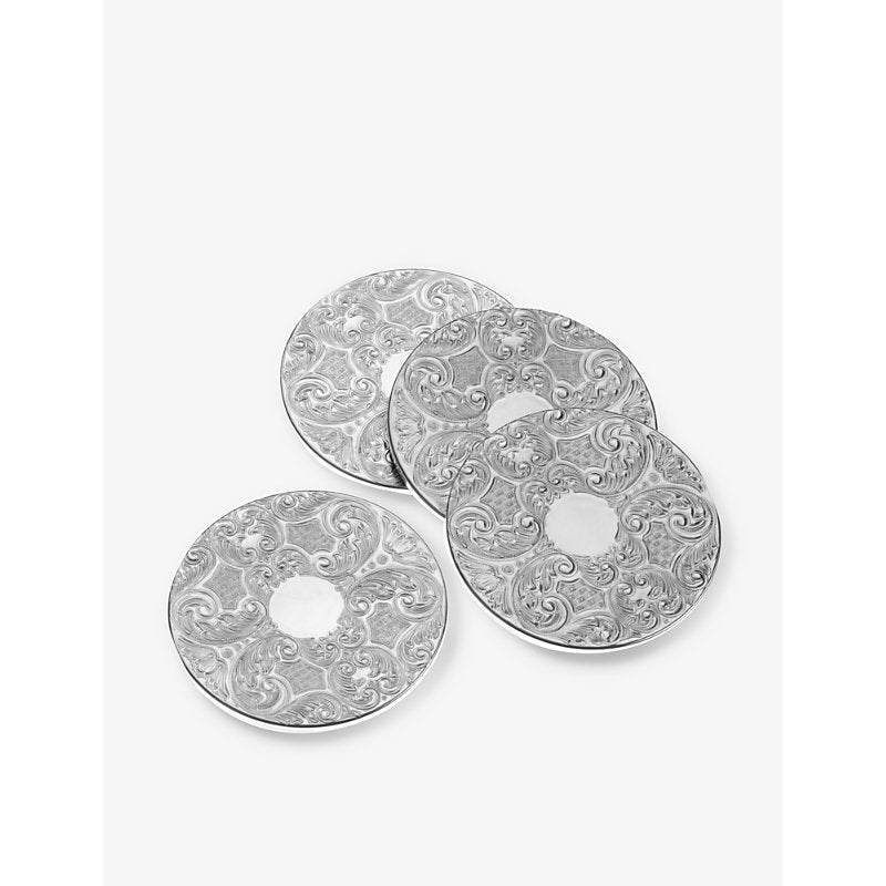 Arthur Price Silver-plated four-piece coasters set