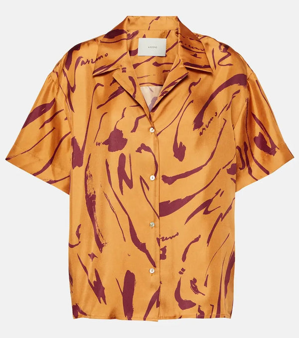 Asceno Prague printed silk twill shirt