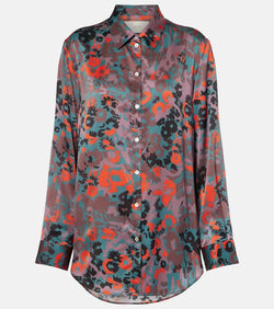 Asceno Printed silk charmeuse shirt