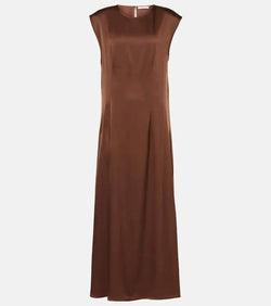 Asceno Rose silk satin maxi dress | LYBSTORE