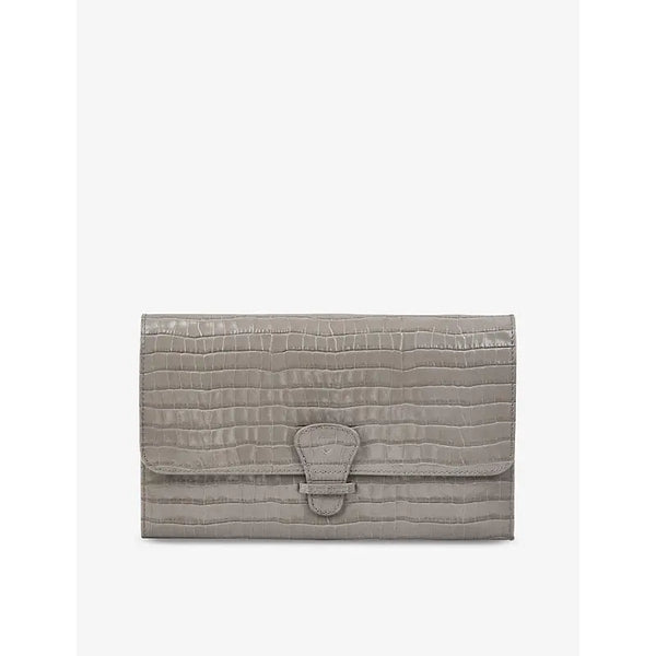 Aspinal Of London Classic crocodile-embossed leather travel wallet | Aspinal Of London