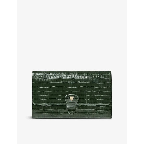 Aspinal Of London Croc-effect leather travel wallet | Aspinal Of London