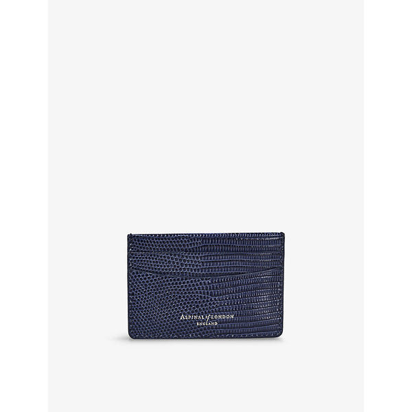 Womens Aspinal Of London Logo-embossed leather card holder