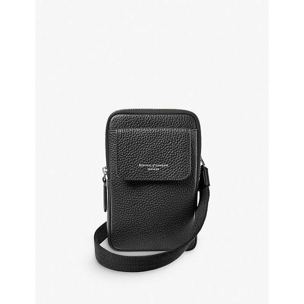 Aspinal Of London Logo-print grained-leather crossbody phone case