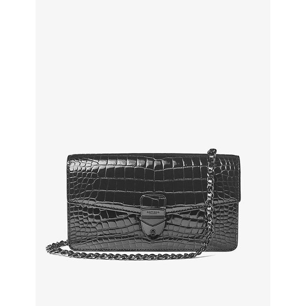 Womens Aspinal Of London Mayfair 2 croc-effect leather clutch bag